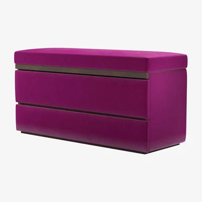 Sofa.com Hardy Bedside Chest of Drawers in Peony Pure Cotton Matt Velvet - sofa.com