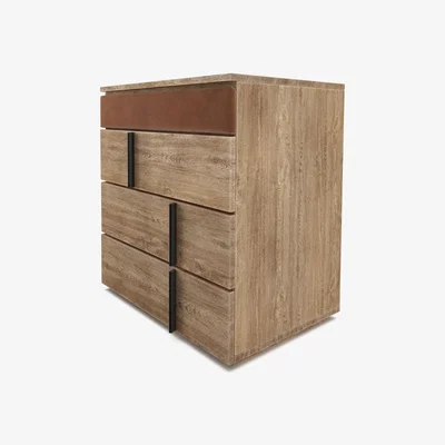Sofa.com Amalfi Bedside Chest of Drawers in Cinnamon Smart Velvet - sofa.com