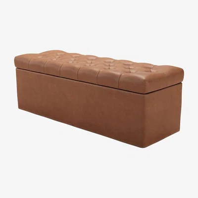 Sofa.com Valentin Blanket Box in Cognac Grain Leather - sofa.com