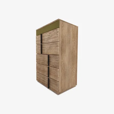 Sofa.com Sorrento Five Drawer Chest of Drawers in Mossymere Norfolk Cotton - sofa.com