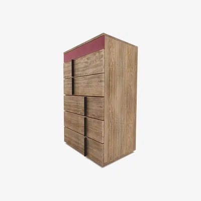 Sofa.com Sorrento Five Drawer Chest of Drawers in Dusty rose Pure Cotton Matt Velvet - sofa.com