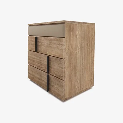 Sofa.com Amalfi Bedside Chest of Drawers in Coconut Soft Leather - sofa.com