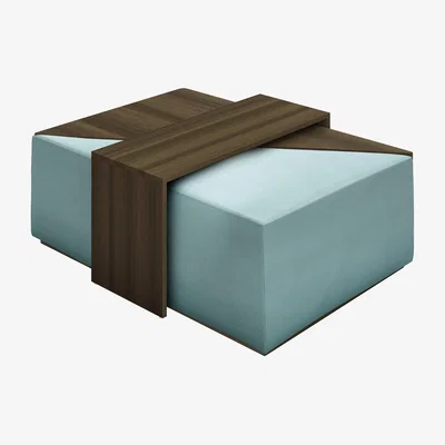 Sofa.com Astaire Modular Coffee Table Set Footstool in Eucalyptus Smart Cotton - sofa.com