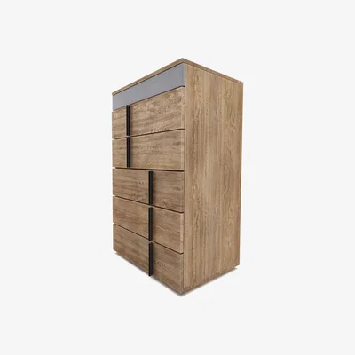 Sofa.com Sorrento Five Drawer Chest of Drawers in Cobble Brushed Linen Cotton - sofa.com