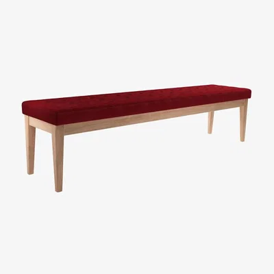 Sofa.com Buttons Bench in Claret Cotton Matt Velvet - sofa.com