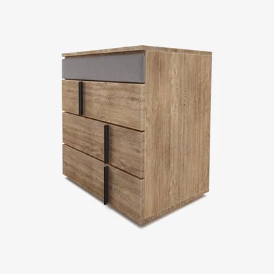Sofa.com Amalfi Bedside Chest of Drawers in Pigeon Easy Cotton - sofa.com