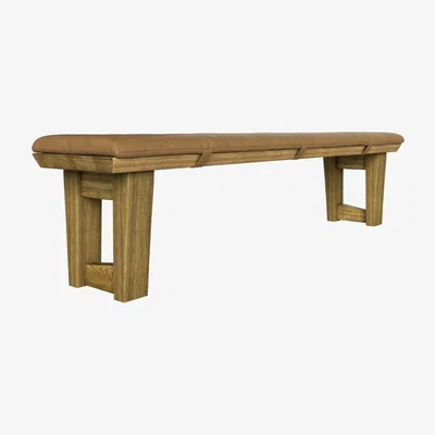 Sofa.com Aspen Large Bench Dining Cushion in Turmeric Powdered Leather - sofa.com