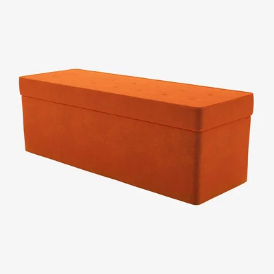 Sofa.com Buttons Blanket Box in Paprika Smart Velvet - sofa.com