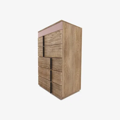 Sofa.com Sorrento Five Drawer Chest of Drawers in Pavilion Pink Brushstroke - sofa.com