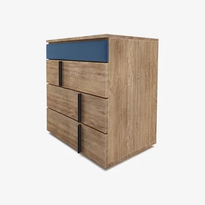 Sofa.com Amalfi Bedside Chest of Drawers in Heather Blue Smart Cotton - sofa.com