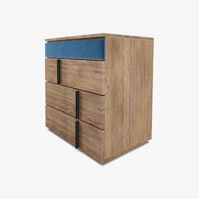Sofa.com Amalfi Bedside Chest of Drawers in Bahama Pure Cotton Matt Velvet - sofa.com