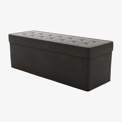 Sofa.com Buttons Storage Bench in Battleship Grey Smart Cotton - sofa.com