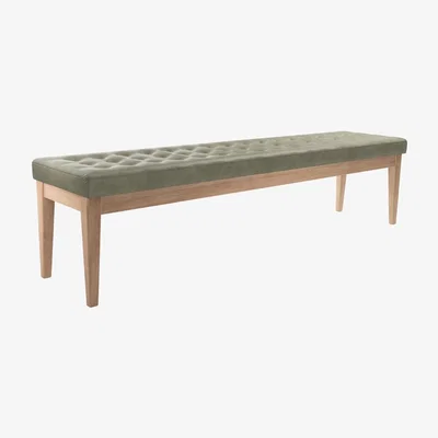 Sofa.com Buttons Bench in Matcha Powdered Leather - sofa.com