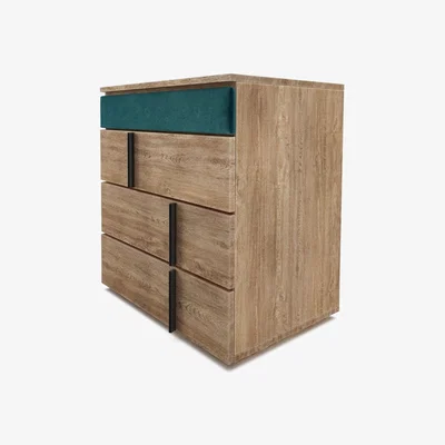 Sofa.com Amalfi Bedside Chest of Drawers in Jade Smart Velvet - sofa.com