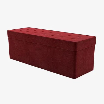 Sofa.com Buttons Storage Bench in Claret Cotton Matt Velvet - sofa.com