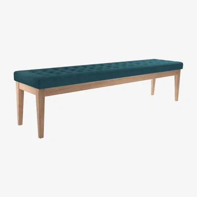 Sofa.com Buttons Bench in Evergreen Brushed Linen Cotton - sofa.com