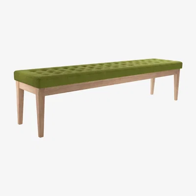 Sofa.com Buttons Bench in Vine Leaf Organic Smart Cotton