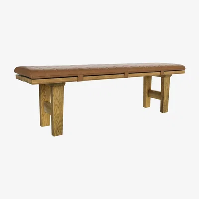 Sofa.com Kingsley Bench Dining Cushion in Saddle Antique Leather - sofa.com