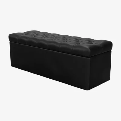 Sofa.com Valentin Blanket Box in Smoke Soft Leather - sofa.com