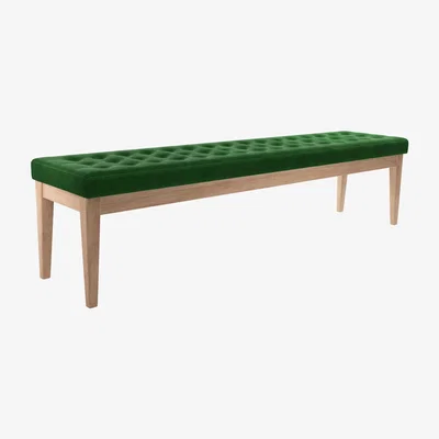 Sofa.com Buttons Bench in Putting Green Aquaclean Clever Velvet