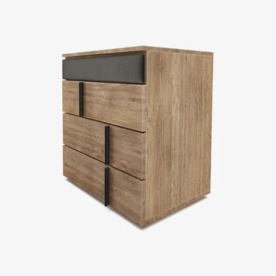 Sofa.com Amalfi Bedside Chest of Drawers in Elephant Pure Cotton Matt Velvet - sofa.com