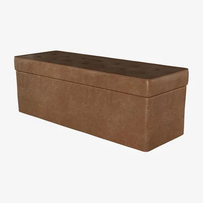 Sofa.com Buttons Storage Bench in Tan Vintage Leather - sofa.com