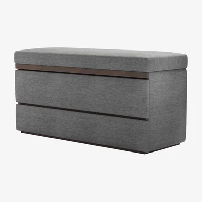 Sofa.com Hardy Bedside Chest of Drawers in Gull Slubby Cotton - sofa.com