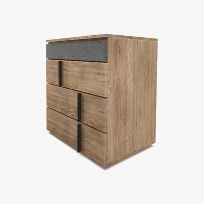 Sofa.com Amalfi Bedside Chest of Drawers in Chia Plush Tweed Boucle - sofa.com
