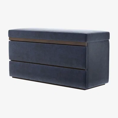 Sofa.com Hardy Bedside Chest of Drawers in velvet navy Limited Edition - sofa.com
