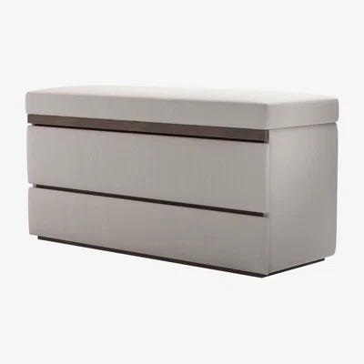 Sofa.com Hardy Bedside Chest of Drawers in Taupe Brushed Linen Cotton - sofa.com