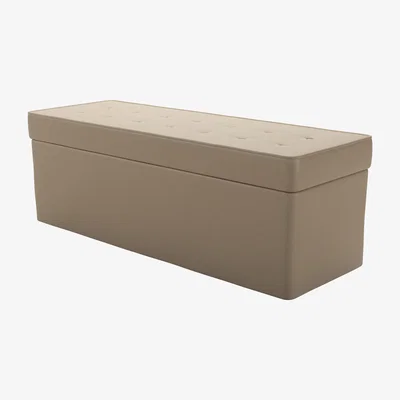 Sofa.com Buttons Blanket Box in Coconut Soft Leather - sofa.com