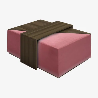 Sofa.com Astaire Modular Coffee Table Set Footstool in Dusty Rose Cotton Matt Velvet - sofa.com