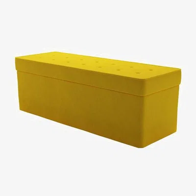 Sofa.com Buttons Storage Bench in Canary Cotton Matt Velvet - sofa.com