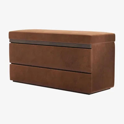 Sofa.com Hardy Bedside Chest of Drawers in Cinnamon Smart Velvet - sofa.com