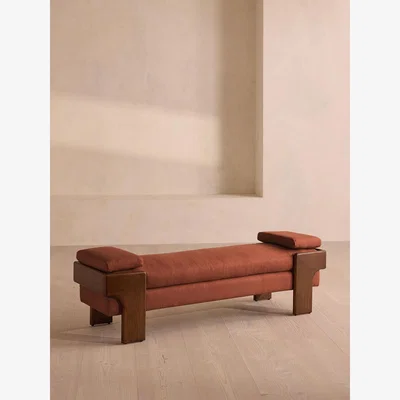 Soho Home Marcia Bench, Linen, Sienna