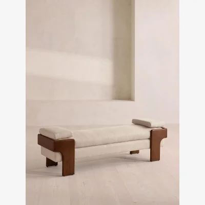 Soho Home Marcia Bench, Linen, Bisque, UK