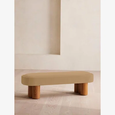 Soho Home Nieve Bench, Velvet, Camel