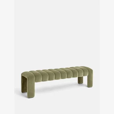 Soho Home Willis Bench, Velvet, Lichen