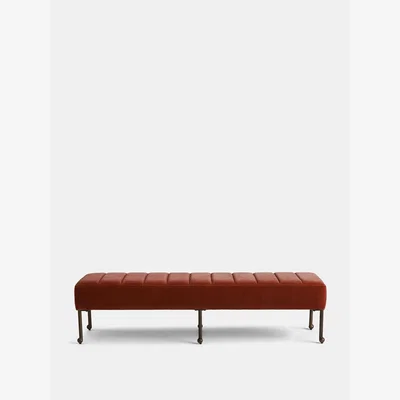 Soho Home Poppy Bench, Velvet Rust