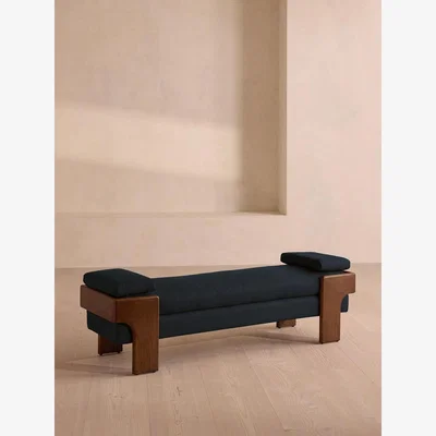 Soho Home Marcia Bench, Linen, Indigo