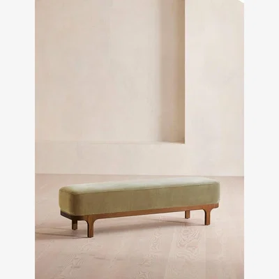 Soho Home Belsa Bench, Velvet, Lichen