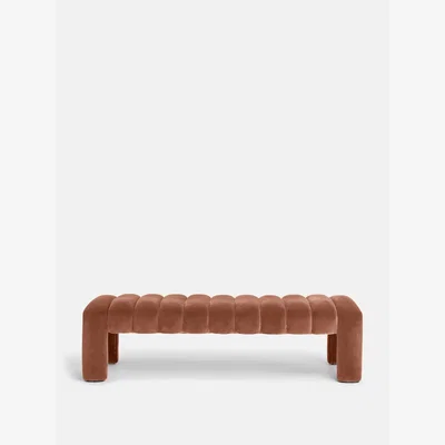 Soho Home Willis Bench, Velvet, Antique Rose