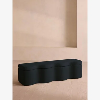 Soho Home Eli Storage Bench, Linen, Indigo