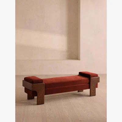 Soho Home Marcia Bench, Rust Velvet