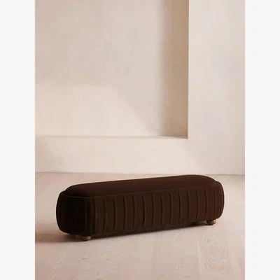 Soho Home Vivienne Bench, Velvet, Chocolate