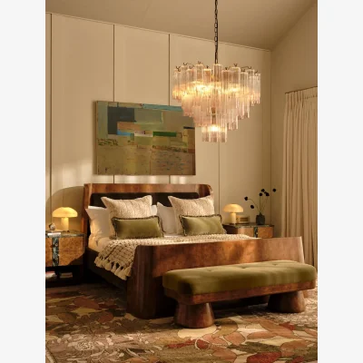 Soho Home Hallie Bench, Velvet, Olive, UK