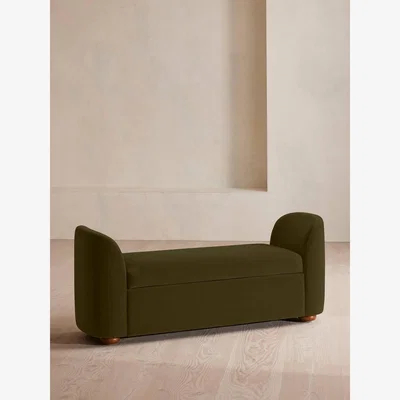 Soho Home Athena Bench, Velvet, Olive