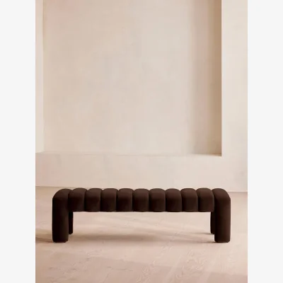 Soho Home Willis Bench, Chocolate Velvet, UK