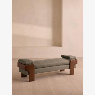 Soho Home Marcia Bench, Linen, Mushroom