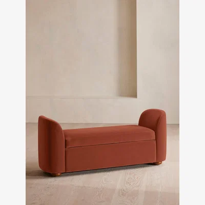 Soho Home Athena Bench, Velvet, Rust